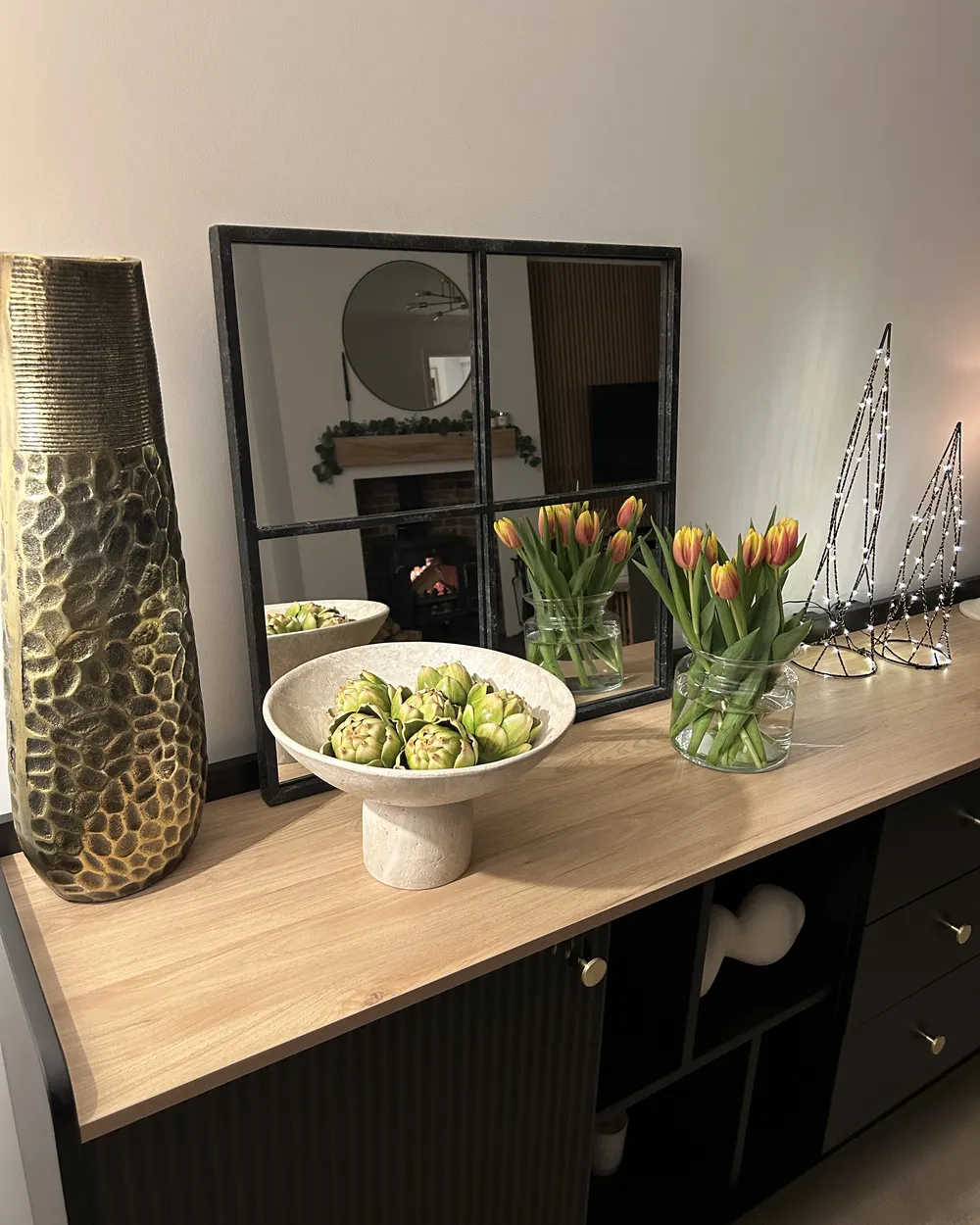 Joulukoristesetti 2 kpl LED-valo NEIDEN 52/38 cm Joulukuusi Hopea_921076