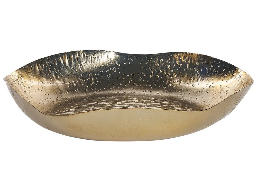Set of 3 Trinket Dishes UJUNG Metal Gold_849381