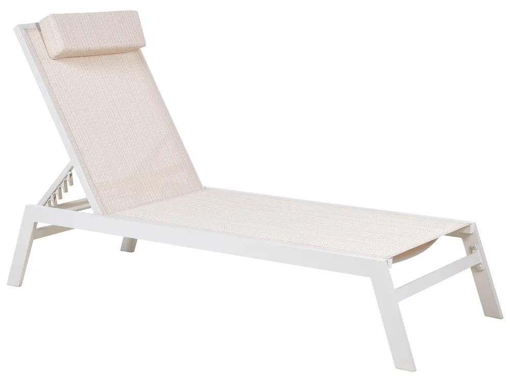 Sun Lounger CATANIA Reclining Metal Beige