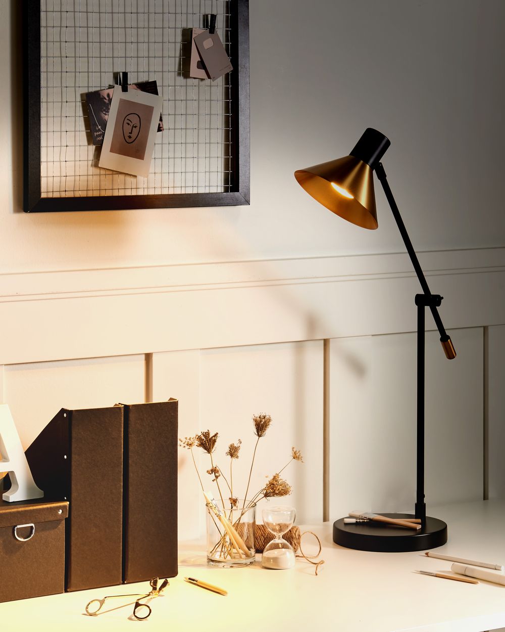 Skrivbordslampa PINKEEN Metall Guld