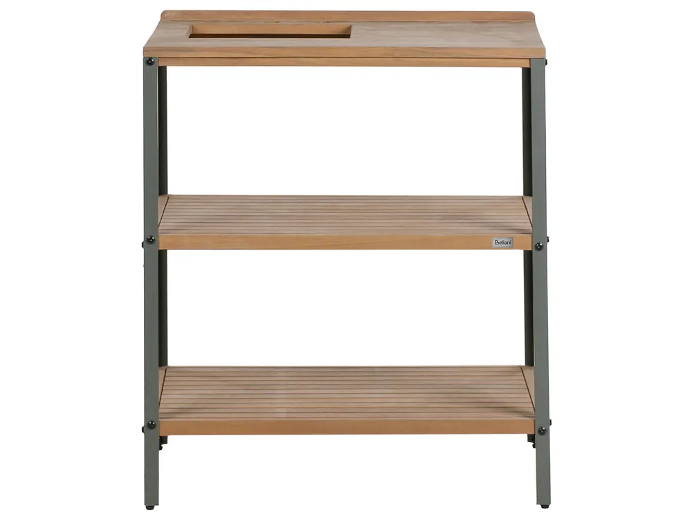 Outdoor Kitchen Island with Sink IVREA Brown/ Silver Certified Acacia Wood_988127