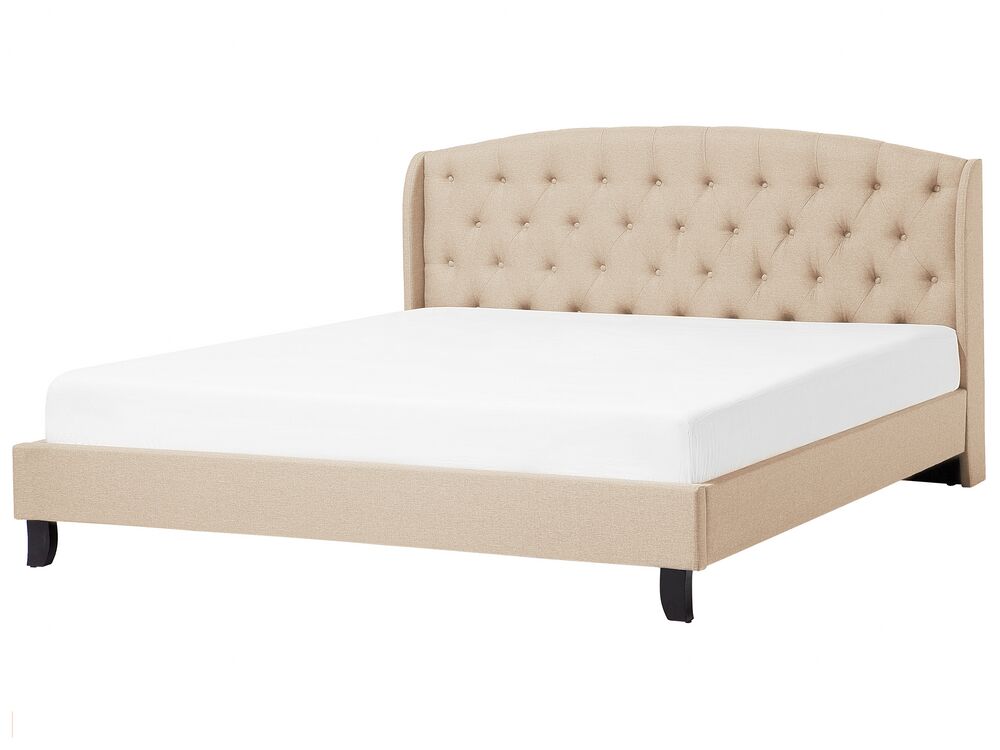 Säng med lamellram BORDEAUX 180 x 200 cm Beige