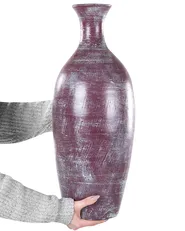 Decorative Vase KARDIA 57 cm Ceramic Brown_850335