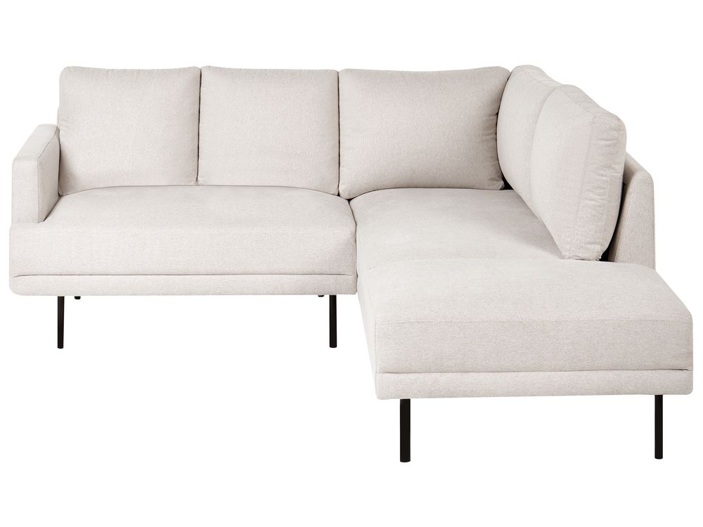 Corner Sofa BREDA Fabric Light Beige Left Hand