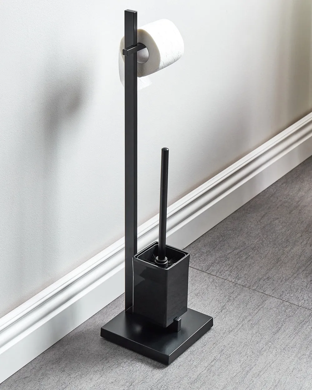 Toilet Roll and Brush Holder ULAPES Metal Black