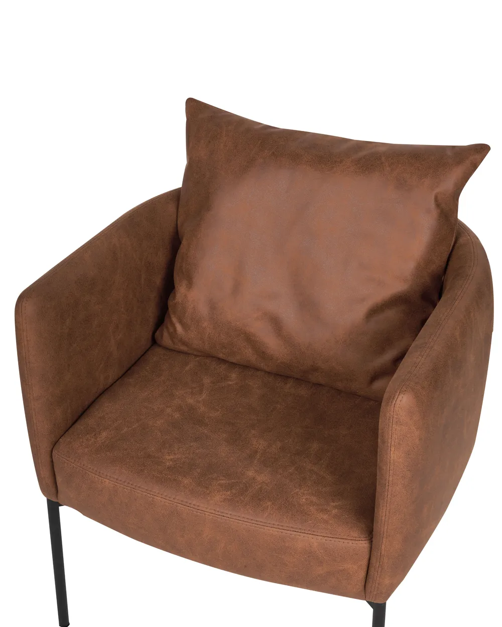 Armchair MALMOS Faux Leather Brown_931414