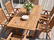 Jatkettava puutarhapöytä JAVA 160/220 cm 90 cm Akaasia Vaaleanruskea_1155099