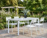 Garden Dining Table FELETTO 180 cm 90 cm Stone White Marble_1038199