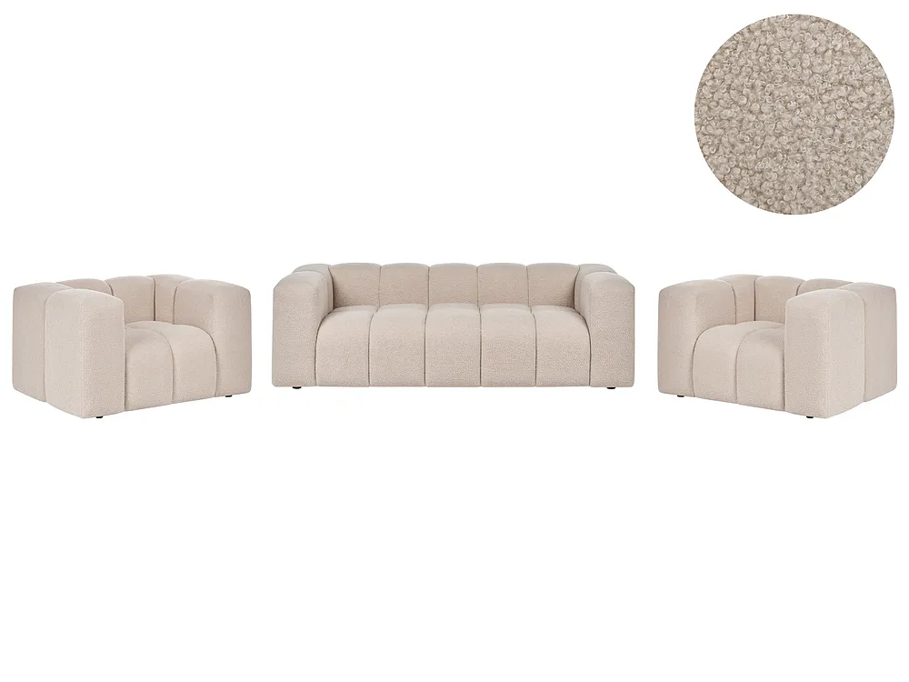 Sofagruppe 5-seters ANTOLA Bouclé Beige_1161569