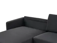Corner Sofa 2 Seater BREDA Fabric Black Right Hand_946103