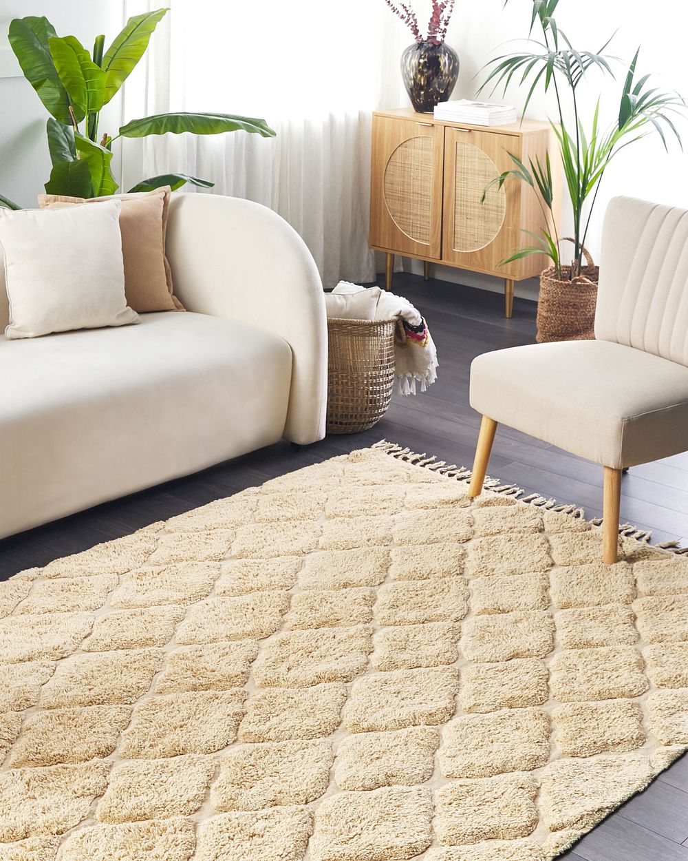 Teppe SANLIURFA Beige 160 x 230 cm Bomull
