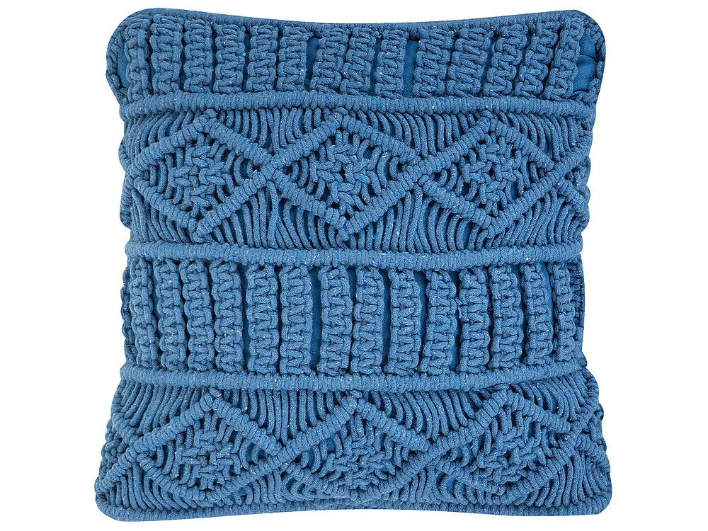 Throw Cushion KARATAS 45 x 45 cm Cotton Blue Solid
