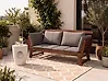 Garden Bench with Cushion PORTICI 210 cm Eucalyptus Wood Dark Brown/ Taupe