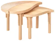 Set of 2 Coffee Tables PARALIA Rattan Natural_999443