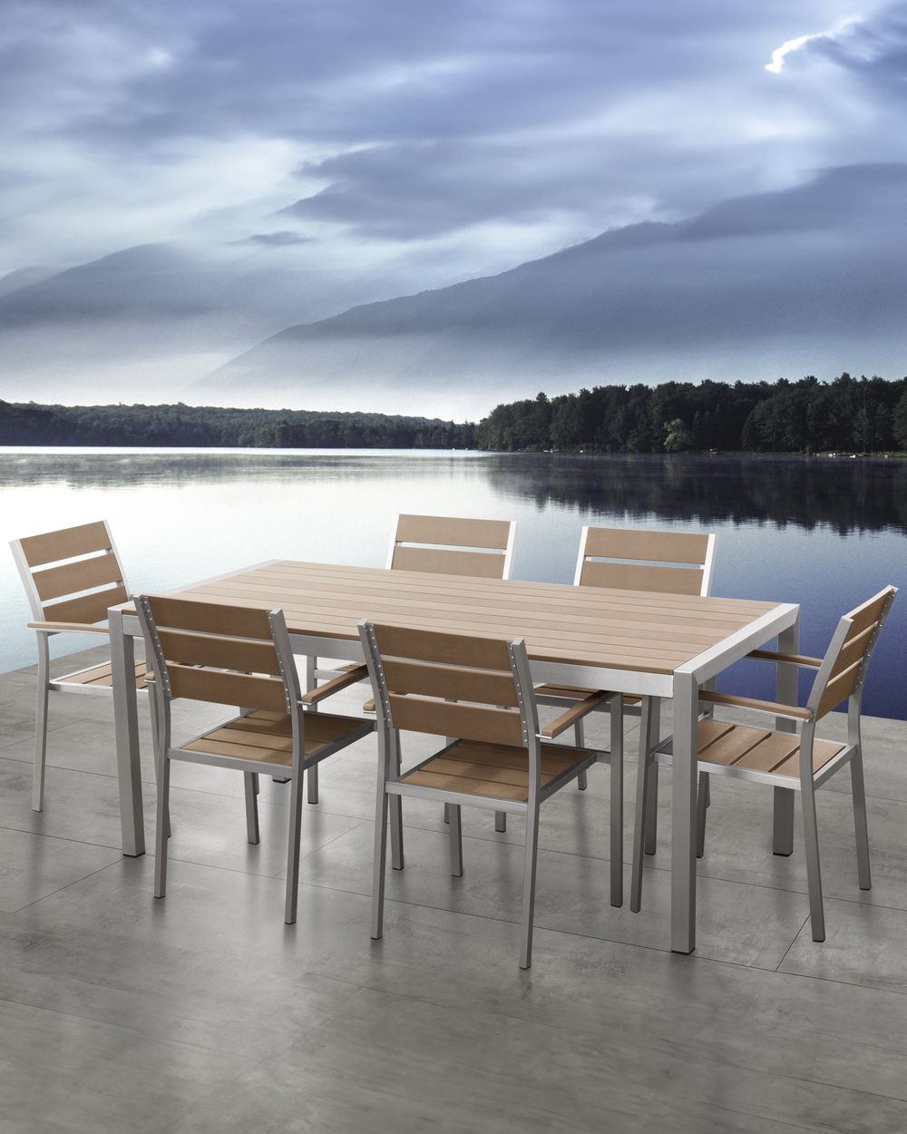 Set med 6 trädgårdsstolar VERNIO Brun