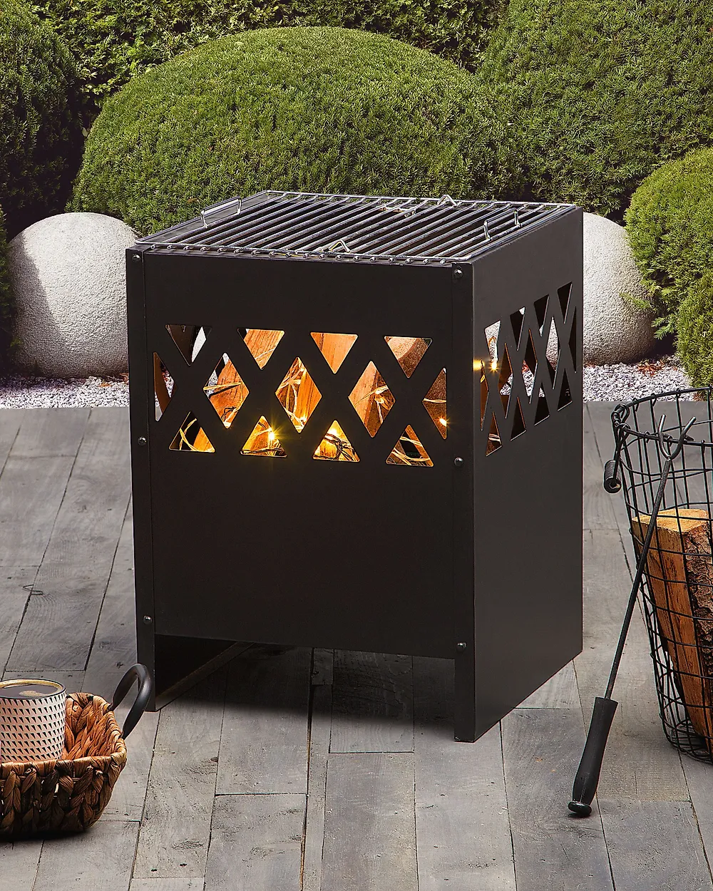 Lägereldgrill SHIGA Metall Svart_1179184