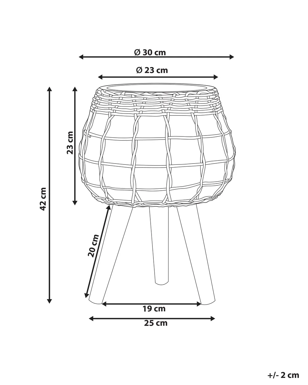Elevated Plant Pot DARMERA 30 cm Light Brown_938986