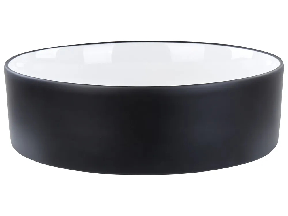 Countertop Basin TEBAR ⌀ 400 mm Ceramic Black/ White_922402