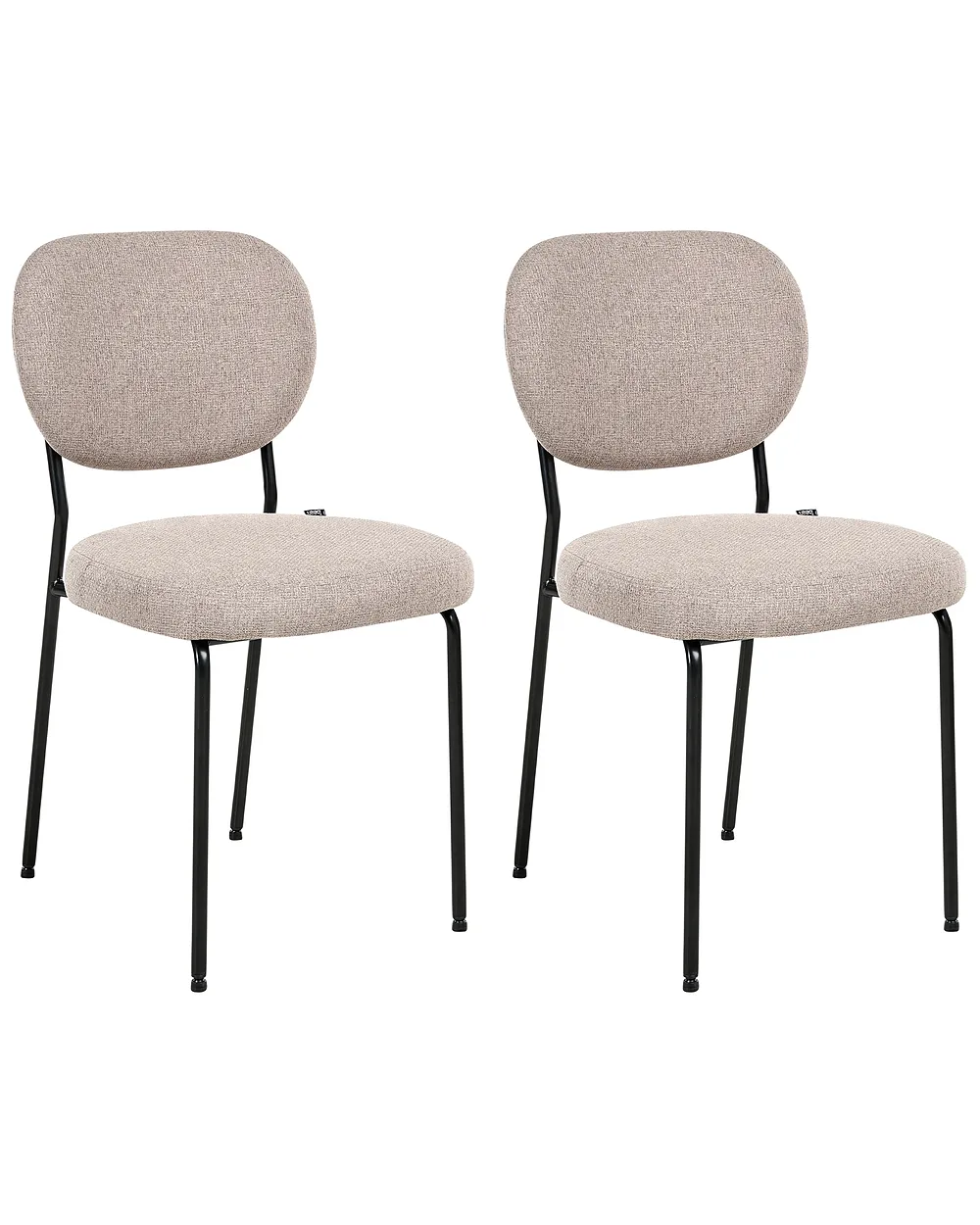 Set of 2 Dining Chairs LOLETA Fabric Light Brown