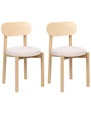 Set med 2 matstolar PAULINA Trä Ljusbrun/ Ljusbeige_1070671