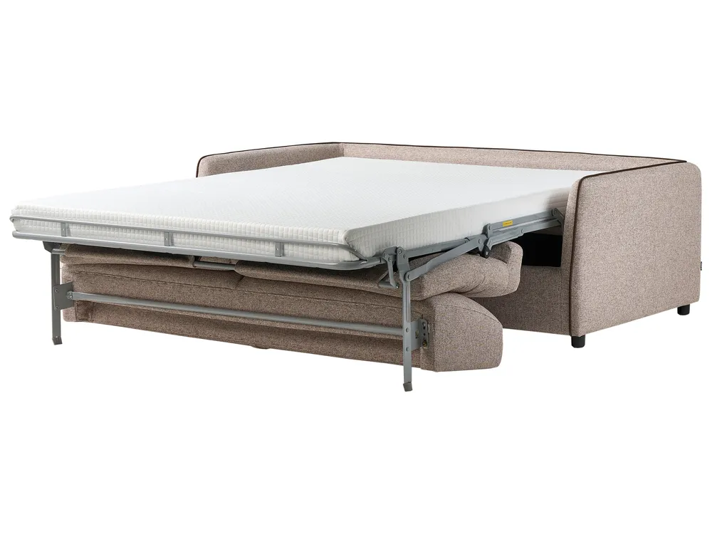 Sofa Bed 2 Seater ISHOJ Fabric Light Brown_939989