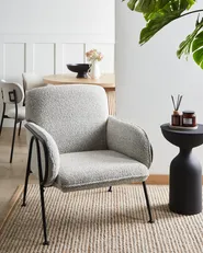 Armchair TRYSNES Fabric Black/ White_991786