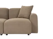 Modular Corner Sofa 3 Seater HEDE with Ottoman Fabric Brown Right Hand_1087469