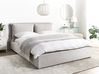 Ottoman Bed BAJONNA Fabric Light Grey 160 x 200 cm (EU King Size)