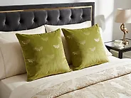 Set of 2 Decorative Cushions YUZURI 45 x 45 cm Velvet Light Green Animal Pattern_1182482