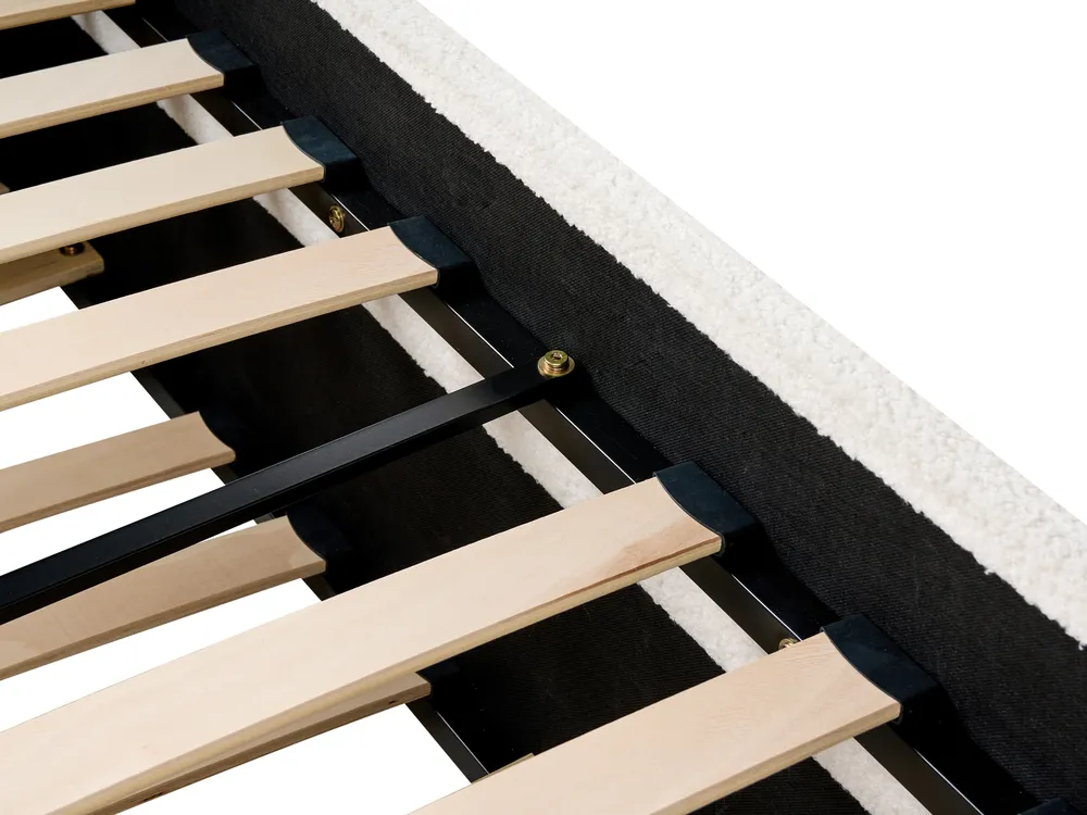 Utdragbar säng Bouclé GASSIN 90 x 200 cm Off-White_951570