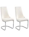 Set of 2 Dining Chairs ALTOONA Velvet Off-White