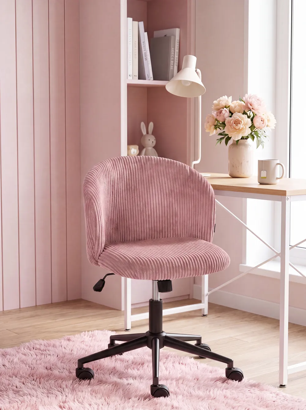 Office Chair MILES Corduroy Pink_1101652