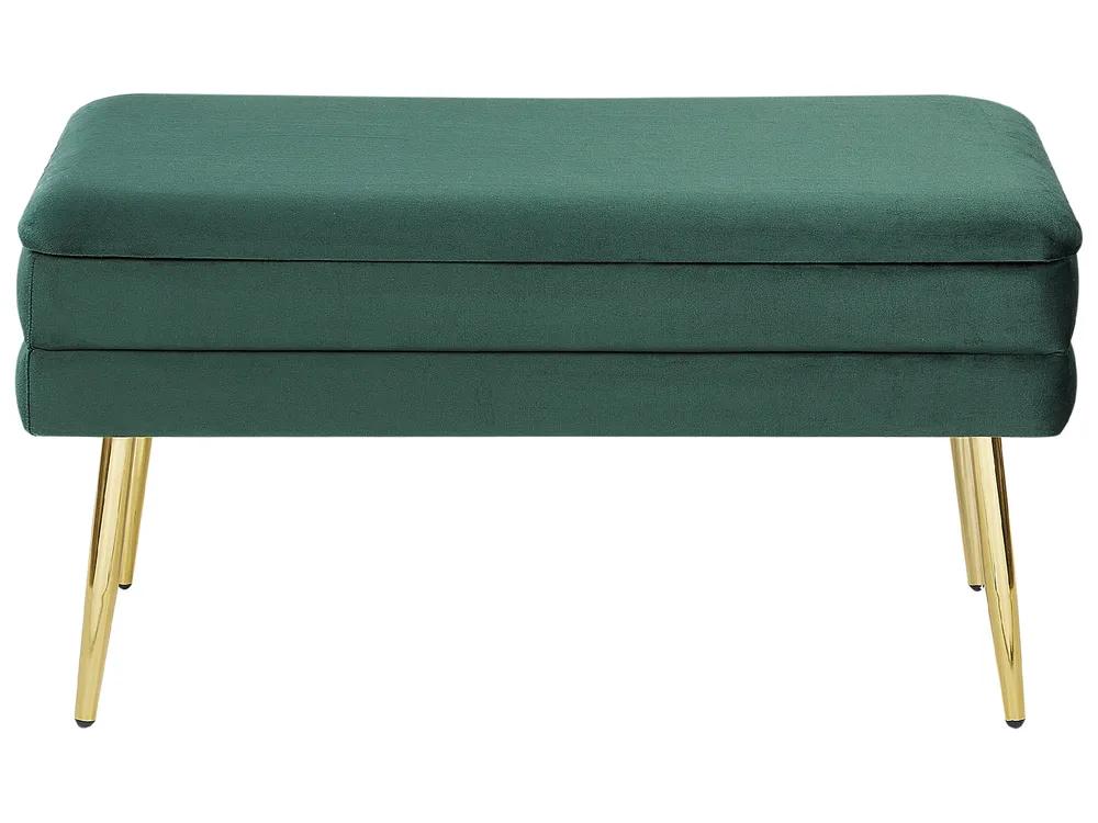 Upholstered Storage Bench DURHAM Velvet Dark Green_844058