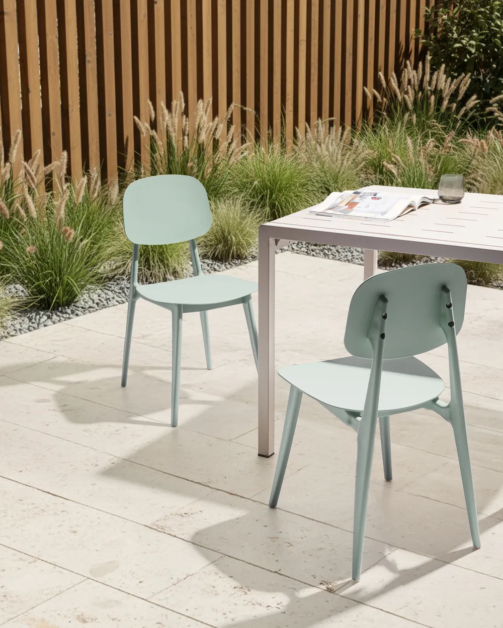 Set of 2 Garden Chairs KATTAVIA Mint Green