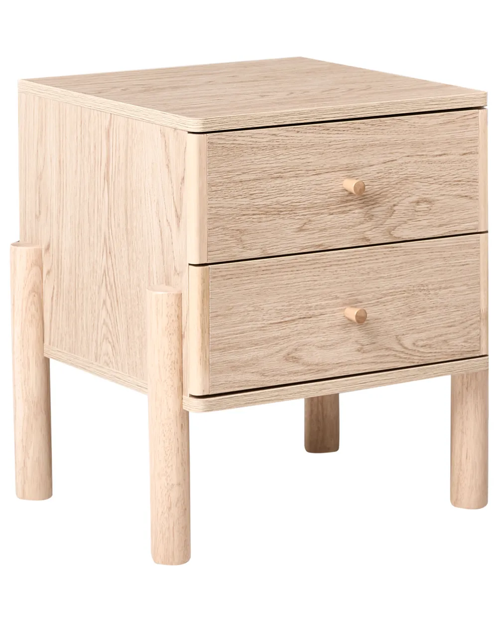 2 Drawer Bedside Table COLLINS Light Brown