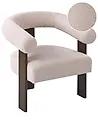 Nojatuoli ILBRO Buklee Tummanruskea/beige