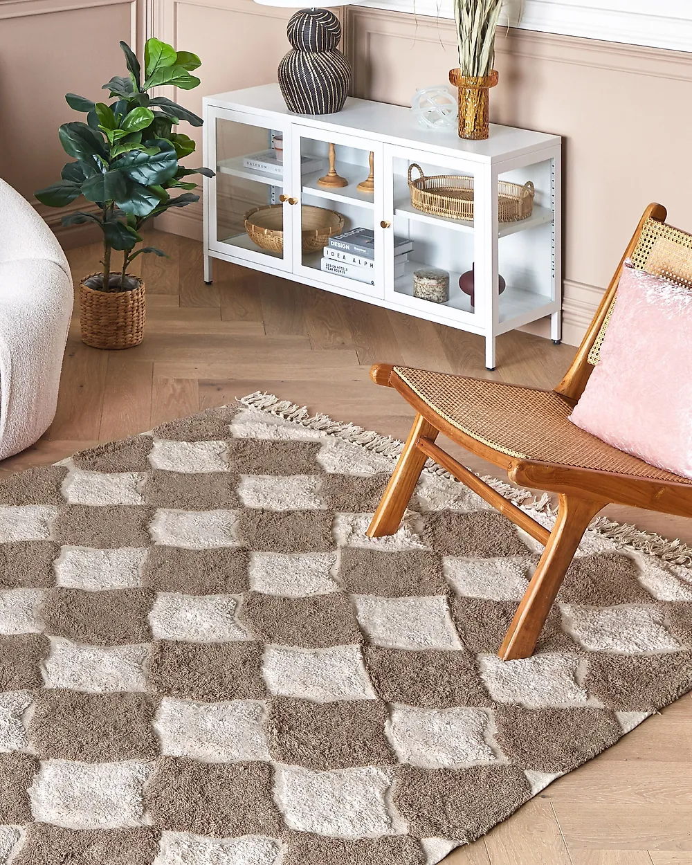 Rug SINOP Beige 140 x 200 cm Cotton_1178486
