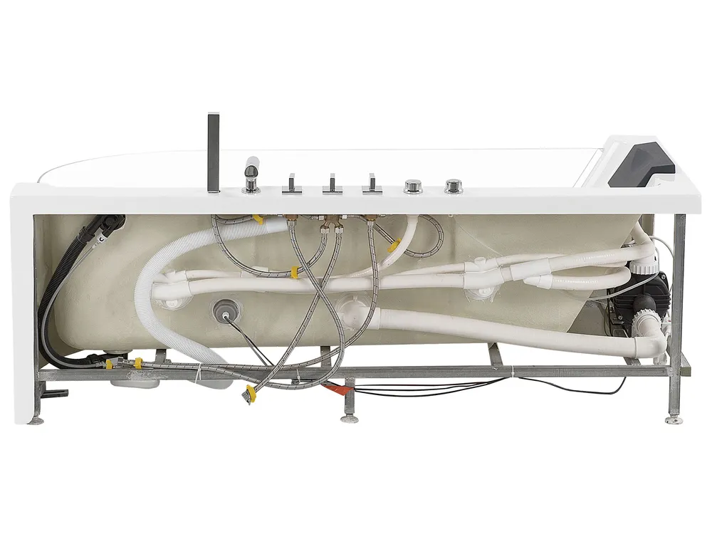 Corner Hot Tub with LED ACUARIO 1700 x 800 mm White Right Hand_755866
