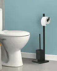 WC-paperi- ja harjateline ULAPES Metalli Musta_874053