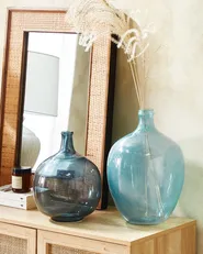 Flower Vase ROTI 39 cm Glass Light Blue_823657