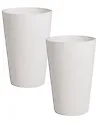 Set of 2 Plant Pots MEUM 35 cm White