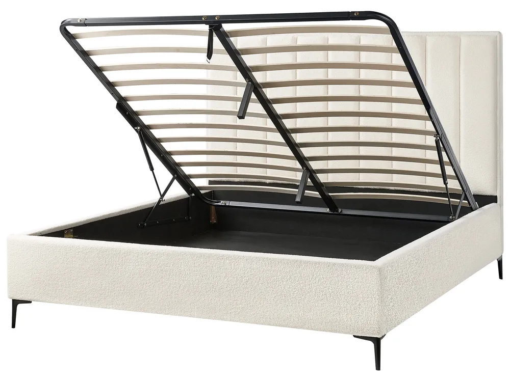 Ottoman Bed SEZANNE Boucle Off-White 180 x 200 cm (EU Super King)_939801