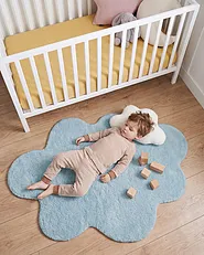 Kids Rug HODKA  Light Blue 80 x 120 cm Cotton with Cushion_1135125