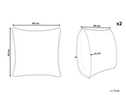 Set med 2 prydnadskuddar LALAM 45 x 45 cm Bomull Grå Geometriskt tryck_824928