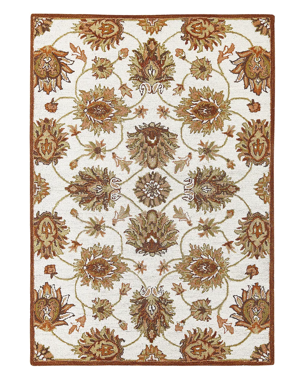 Wool Area Rug Beige and Brown EZINE Various Sizes