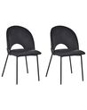 Set of 2 Dining Chairs COVELO Velvet Black