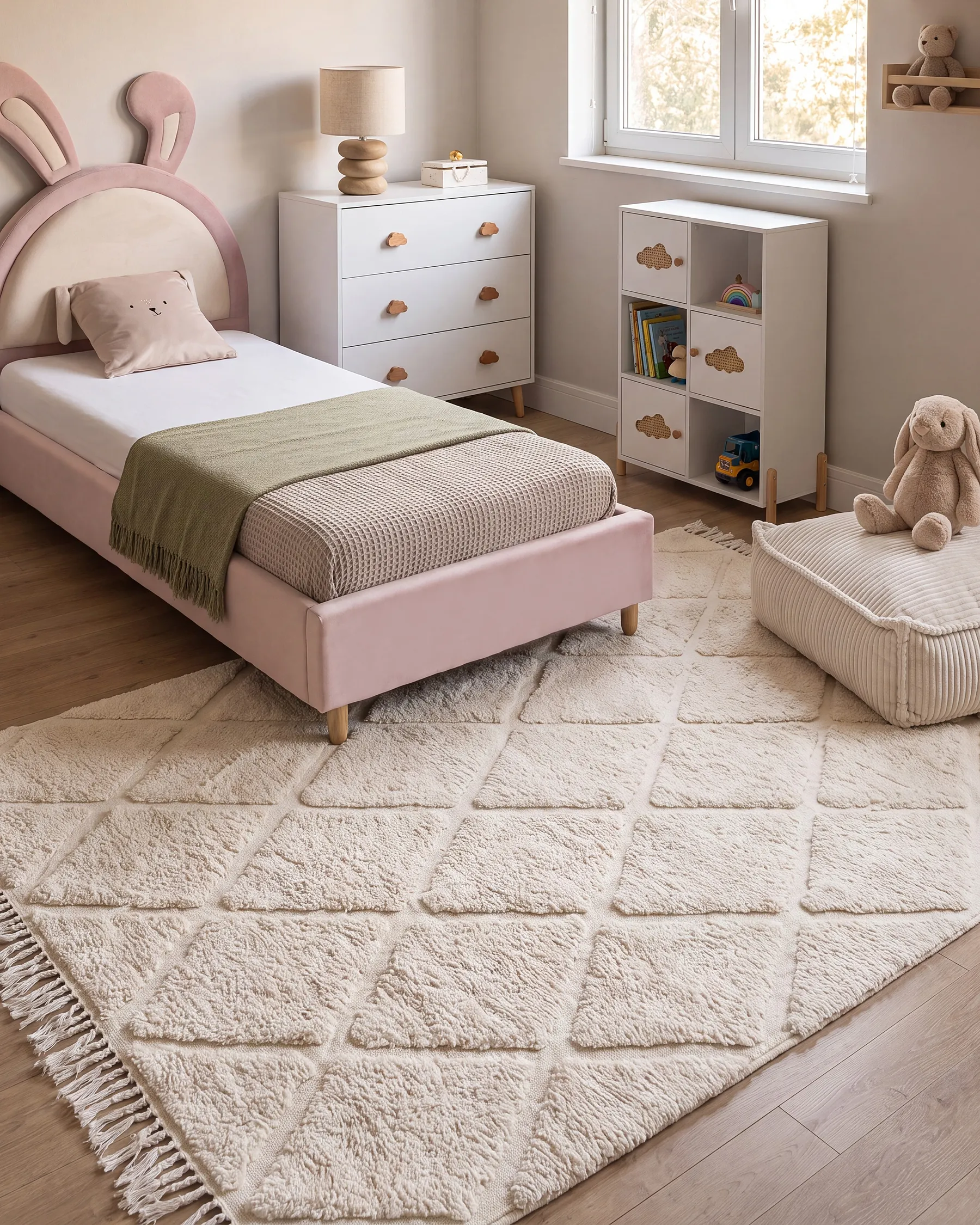 Kids Rug XELDEM  Light Beige 160 x 230 cm Cotton_1155229