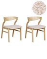 Set of 2 Dining Chairs MAROA Wood Light Beige