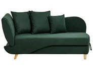 Left-Hand Chaise Longue MERI with Storage Faux Linen Green_937753