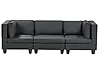 Modular Sofa 3 Seater UNSTAD Faux Leather Black